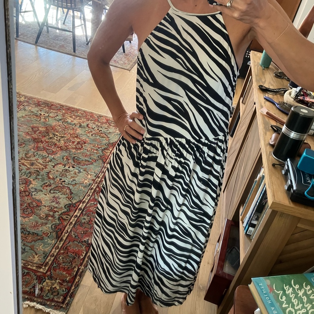 Zebra print sundress xs